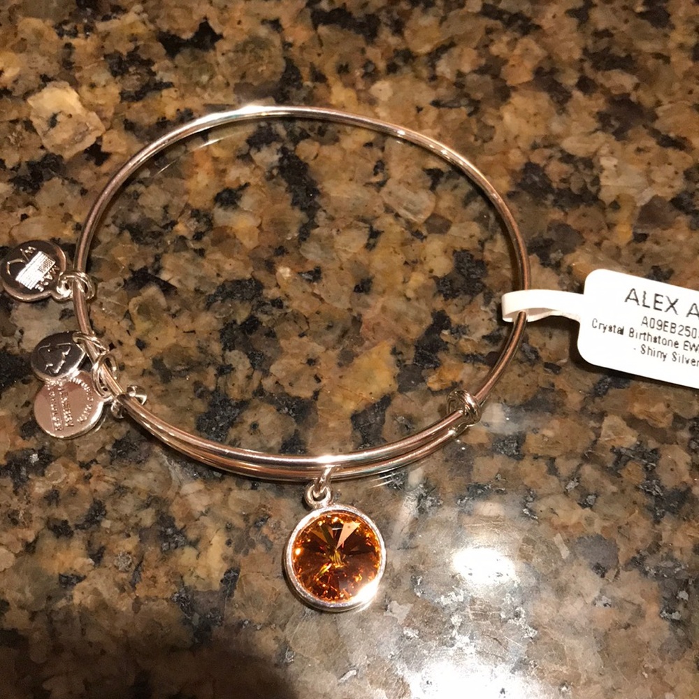 Alex and Ani Silver Topaz Nov.